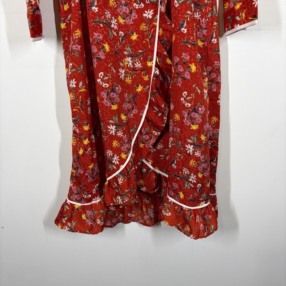 Free People Covent Garden Floral Wrap Midi Dress Size 6 - Picture 8 of 12